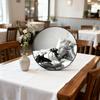 Vintage Schwarz Weiß Klassischer Runder Rahmen Foto Fein Gedrucktes Porträt Stilvolle Heimdeko Perfektes Schlafzimmer Schönheitszimmer Wohnbereich