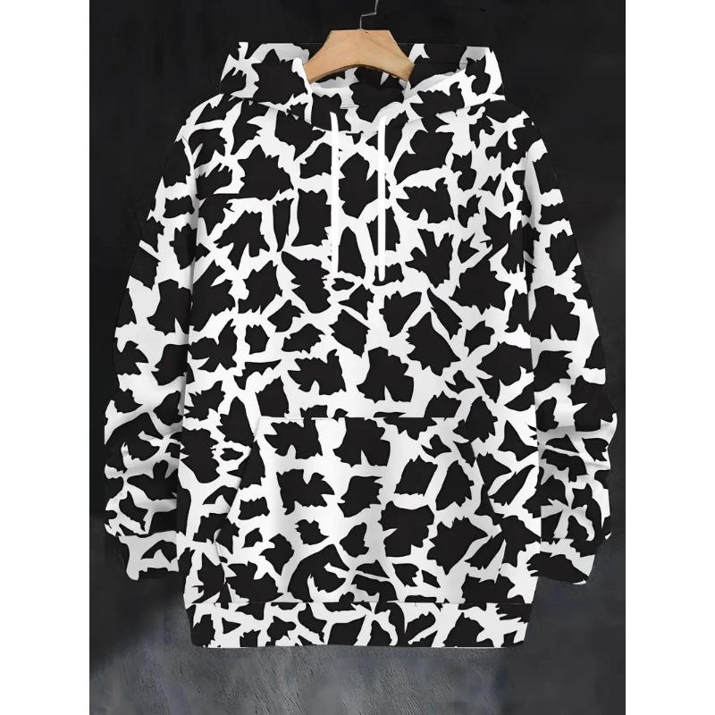 Autumn 3D Graffiti  Abstract Art Pattern Printed Hoodies Fashionable Casual Sports Long Sleeved Men's Hooded Sweatshirts