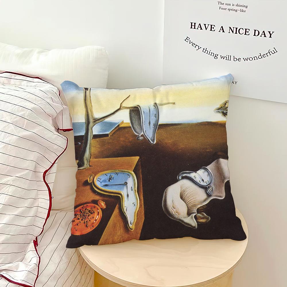 Salvador Dali Pop Art Pillow Case Sofa Living Room Bedroom Headboard Backrest Cushion Square Cushion Nap Time