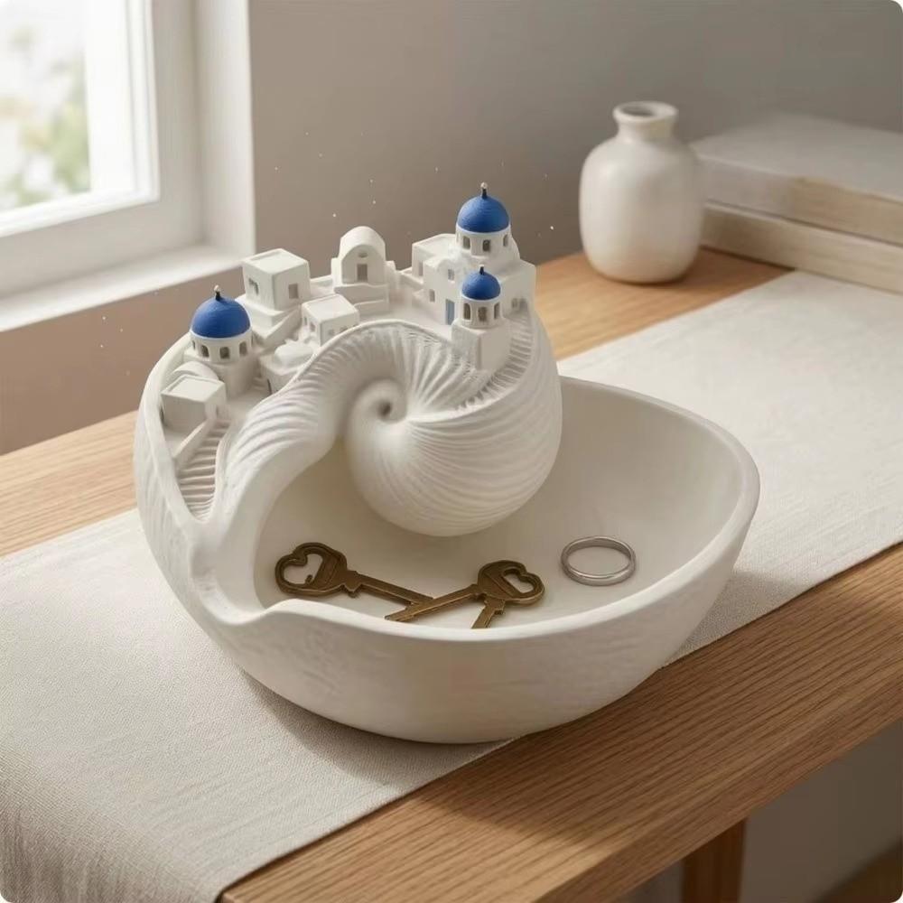3D Printed Coastal Style Key Tray Conch Shell Shape Conch Shell Storage Box Entryway Table Decor