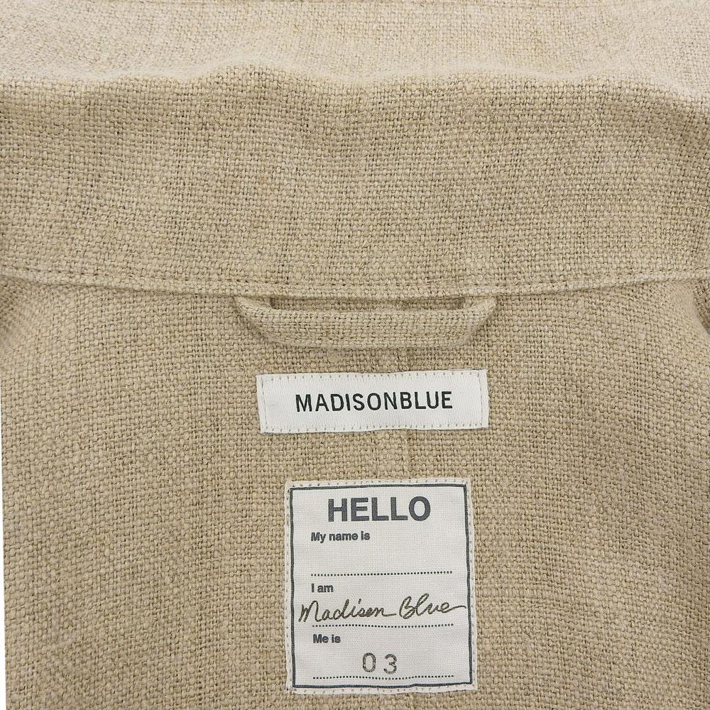 MADISON BLUE Excellent Condition 100% Linen French Work Jacket for Men, Beige, Size 03 MB201-1023 Jacket 03 beigeUsed