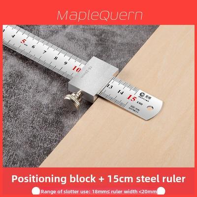 Stahlmaßband Positionierblock Mit Beweglichem Markierungsschieber Für Holzbearbeitung Und Messwerkzeuge
