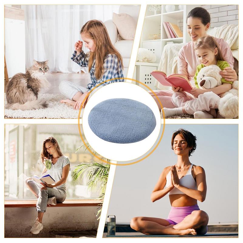 Round Washable Sherpa Seat Cushion Soft Reusable Non-slip Seat Cushion Home Daily Decor for Car Seat Accent Chairs Vanity Chairs