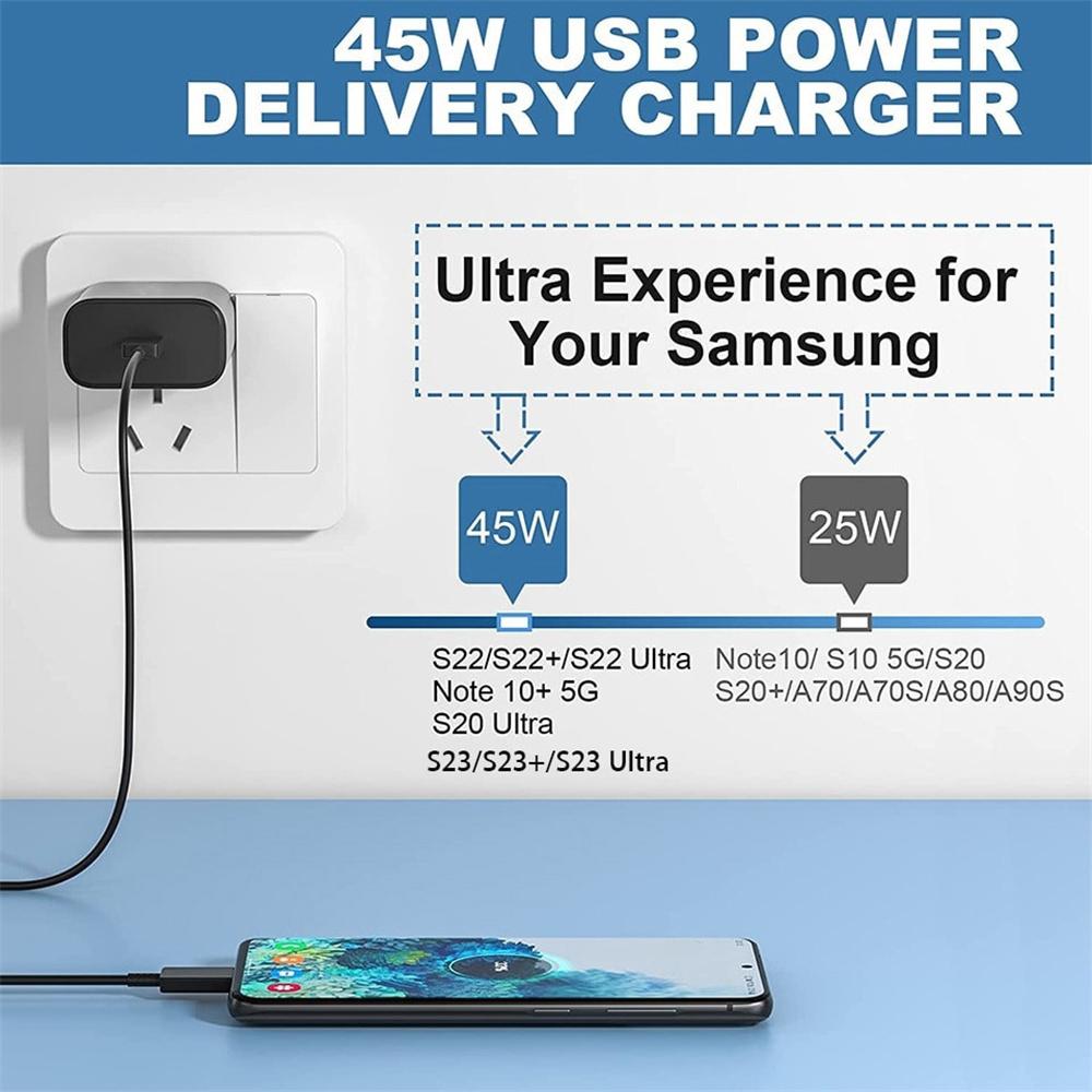 45W USB Charger Quick Charge Phone Adapter Type C Super Fast Charging Wall Charger For iPhone Samsung Xiaomi  EU/US Plug