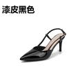 Women Sandals Baotou High Heeled Sandals Women's High Heels Spring Summer Thin Heel Professional Pointed Back Empty Single Shoes