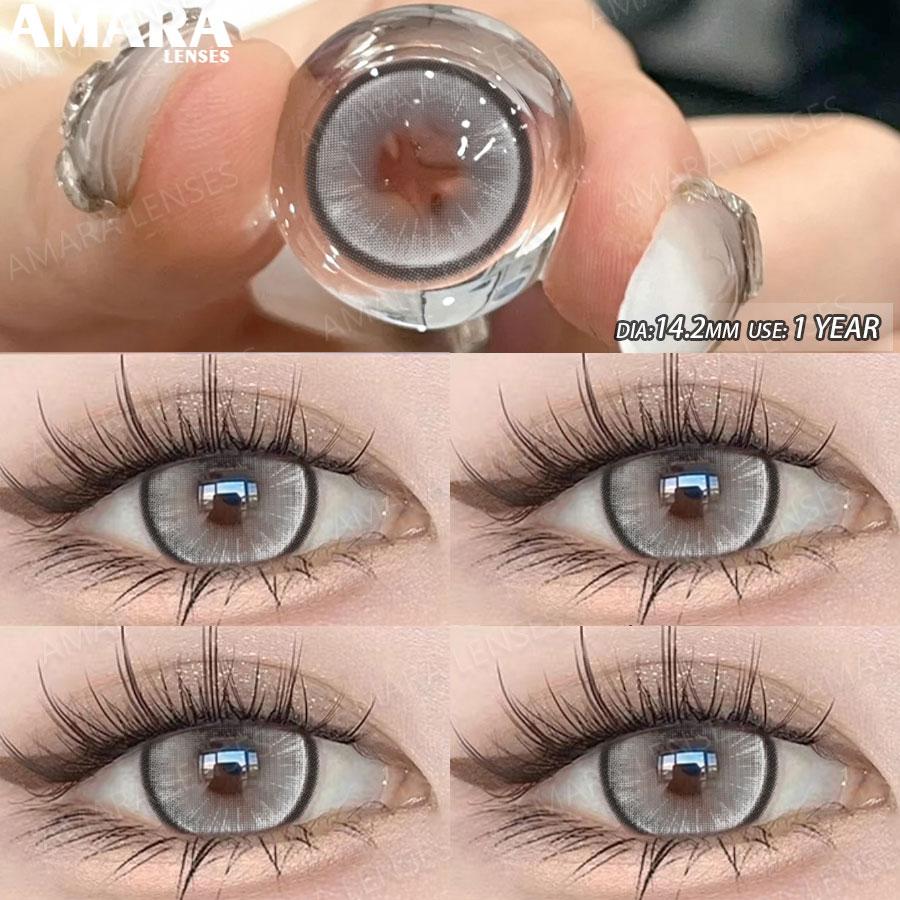 AMARA  Colored Contacts Lenses Brown Lenses Purple Lens Natural Look Cosmetics Colored Pupils Eyes Color Lens Soft High Quality