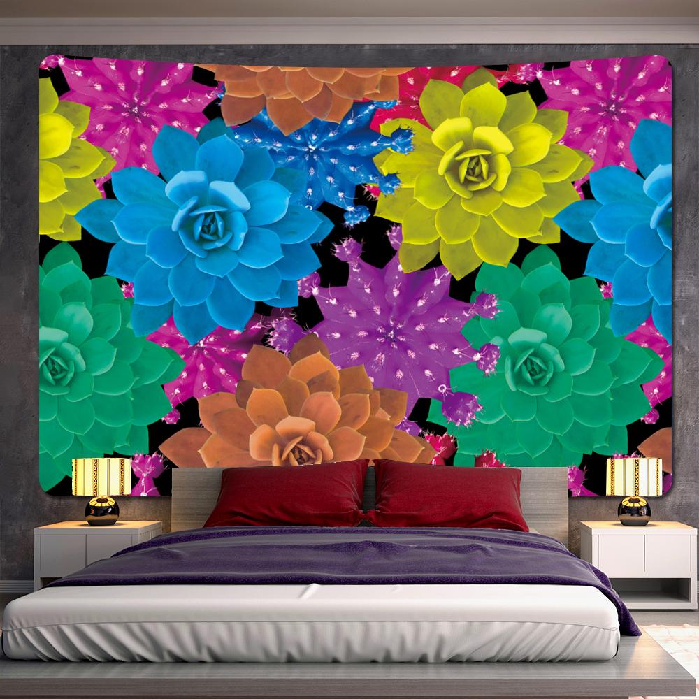 Tropischer Pflanzenblatt-Druckmuster-Wandteppich für Zuhause, Wohnzimmer, Schlafzimmer, Wanddekoration, Hintergrund, Stoff-Wandteppich