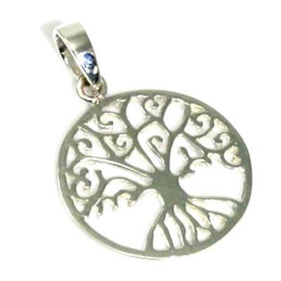 [Q7503] – Handgefertigter Silberanhänger „Baum des Lebens“ – 18 mm
