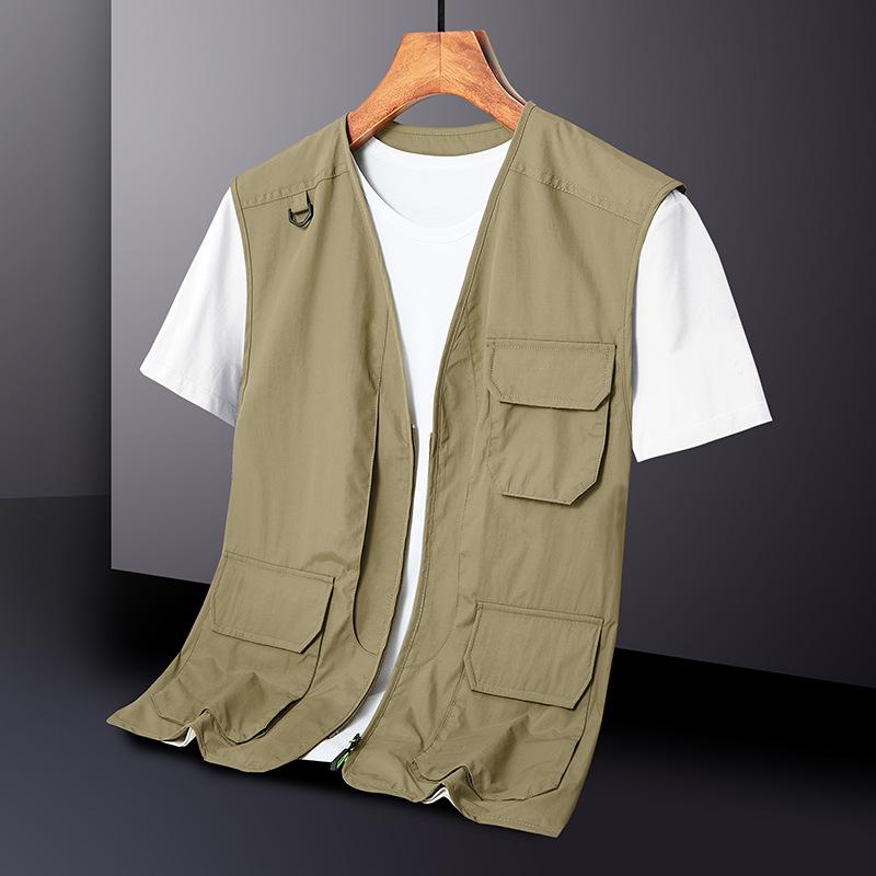 

Summer Men s Vests Casual Man Quick Dry Breathable Mesh Vest Sleeveless Jackets Man Outwear Fishing Waistcoats Clothing S