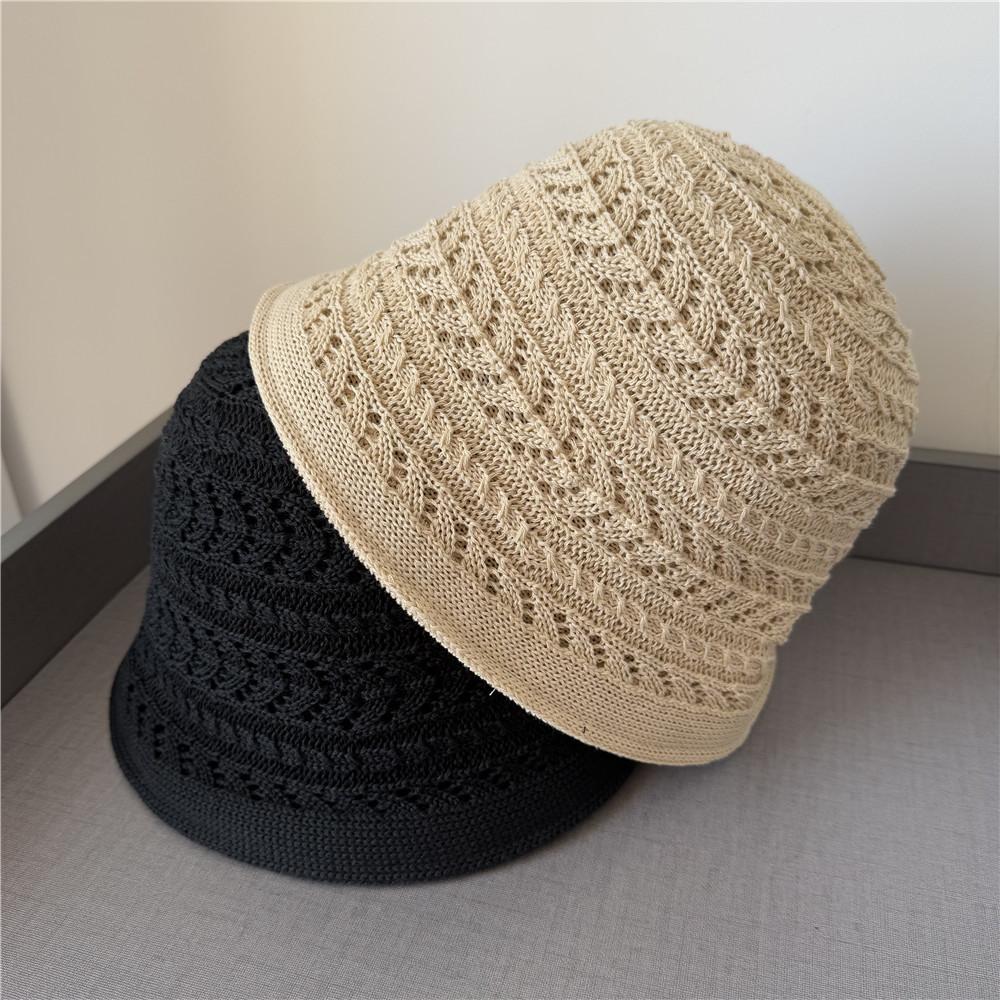 Double-sided Fisherman's Hat Children's Spring Versatile Face Small Knitted Bucket Hat Foldable Plain Basin Hat Tide