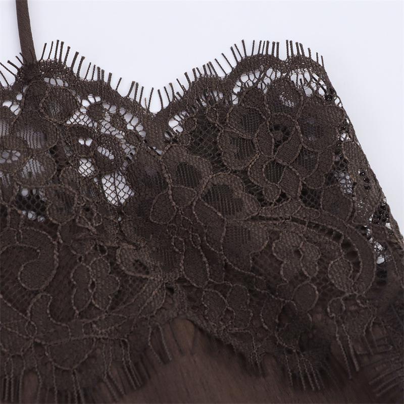 European and American Silk Satin Lace Top and Skirt - Autumn Collection