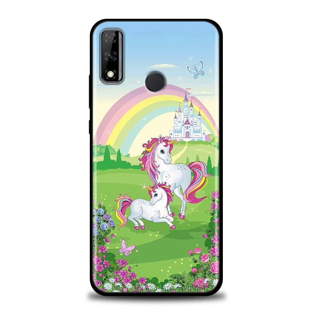 

Милый мультяшный радужный единорог животные чехол для Huawei Y6 Y7 Y9 2019 Y6p Y8s Y9a Y7a мягкие чехлы чехол Mate 10 20 Lite 40 Pro Plus Huawei Y6 2019