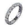 S925 Sterlingsilber Damen Moissanit Pavé Ring mit Diamantenreihe - Leichter Luxus Modering