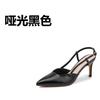 Women Sandals Baotou High Heeled Sandals Women's High Heels Spring Summer Thin Heel Professional Pointed Back Empty Single Shoes