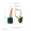 New Emerald Square Cut Zircon Promise Earring For Women Luxury  Rose Gold Wedding Jewelry Party Daily Dangle Earrings