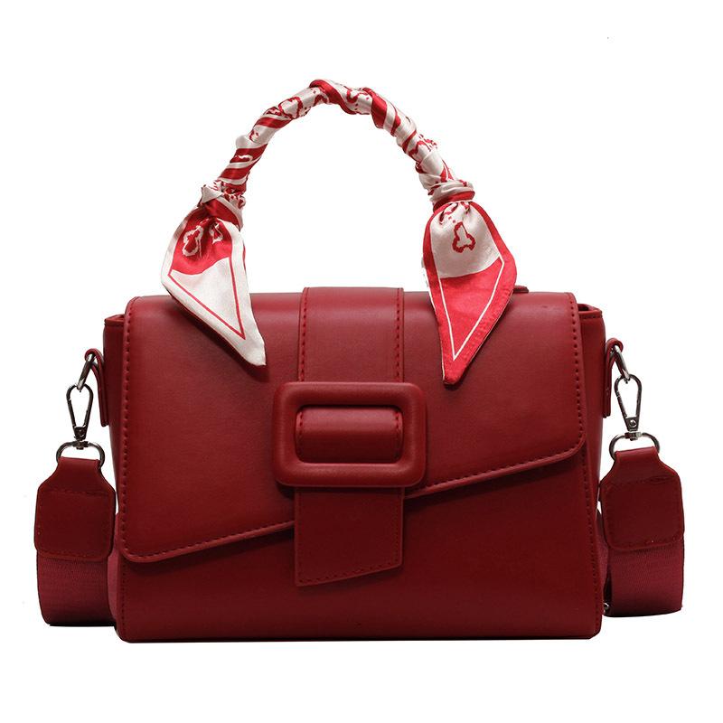 Light Luxury Small Square Bag  New PU Women's Bag Summer Solid Color Scarf Fashion Crossbody Bag Single Shoulder Handbag