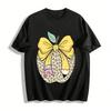 Leopardenmuster Apple Pencil Schleife Grafik Lässiges Oberteil Reines Baumwoll-T-Shirt