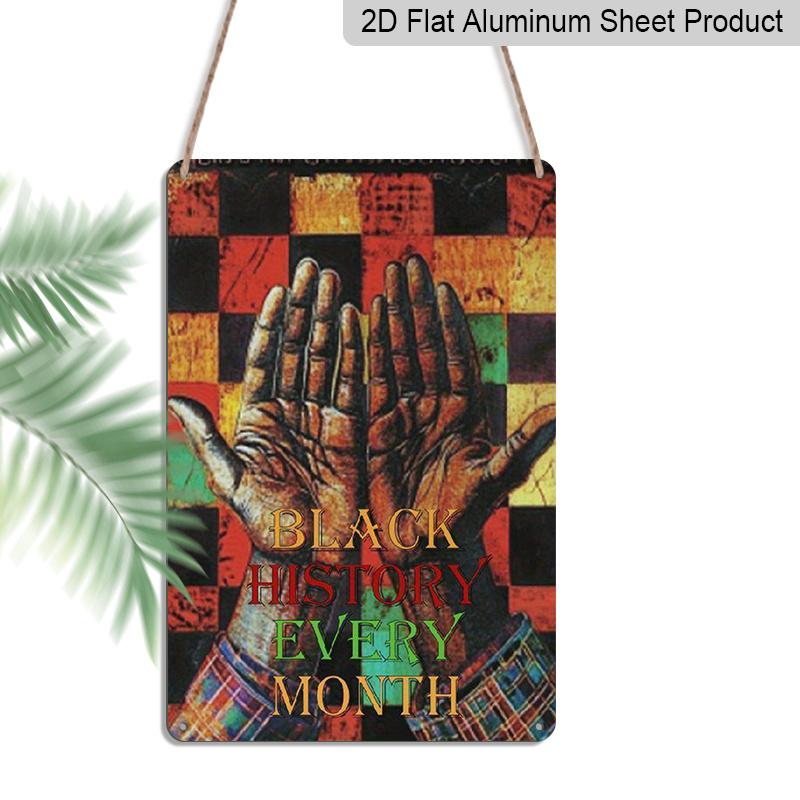 

2D Flat 1pc Black History Month Celebration Metal Sign, 8x12 Inches - Vibrant African-Inspired Design with Raised Fist Symbol, Ideal for Home 20*30cm