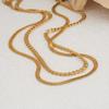 European Classic Snake Bone Necklace: Stainless Steel 18K Gold-Plated Double-Layer Chain for Women