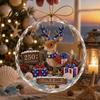 Vintage Christmas Party Supplies 250 Anniversary USA Sea Glass Ornament, 1776-2026 Patriotic Faux Crystal Holiday Season Ornament Clear Keepsake,