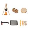 1/12 Miniature Camping Scene Set With Baking Pan For Doll House Outdoor Picnic Scene Accessories And Kids Roleplay Craft