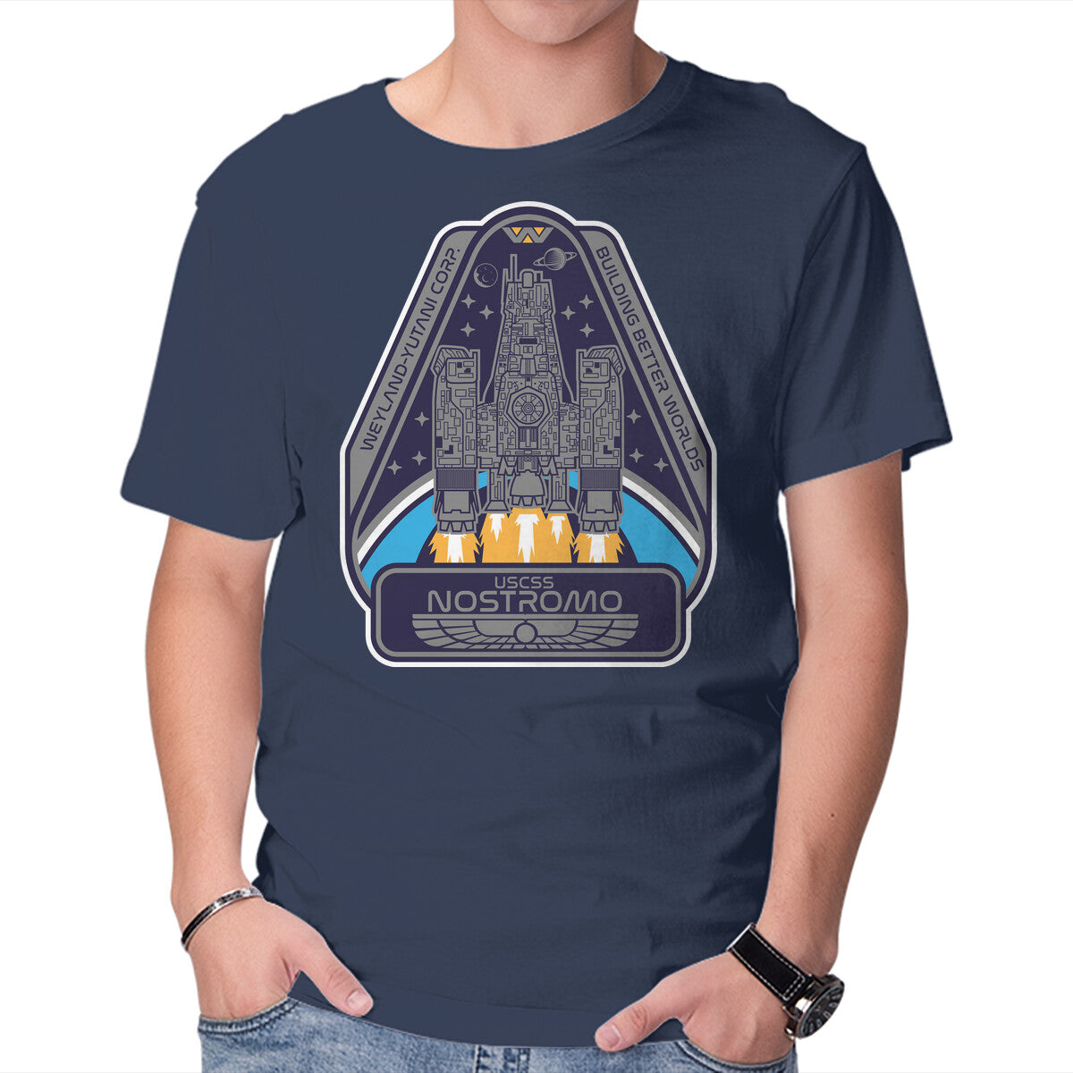 Unisex Crew Neck T-Shirt USCSS Nostromo Graphic Short Sleeve Casual Tee XXXL