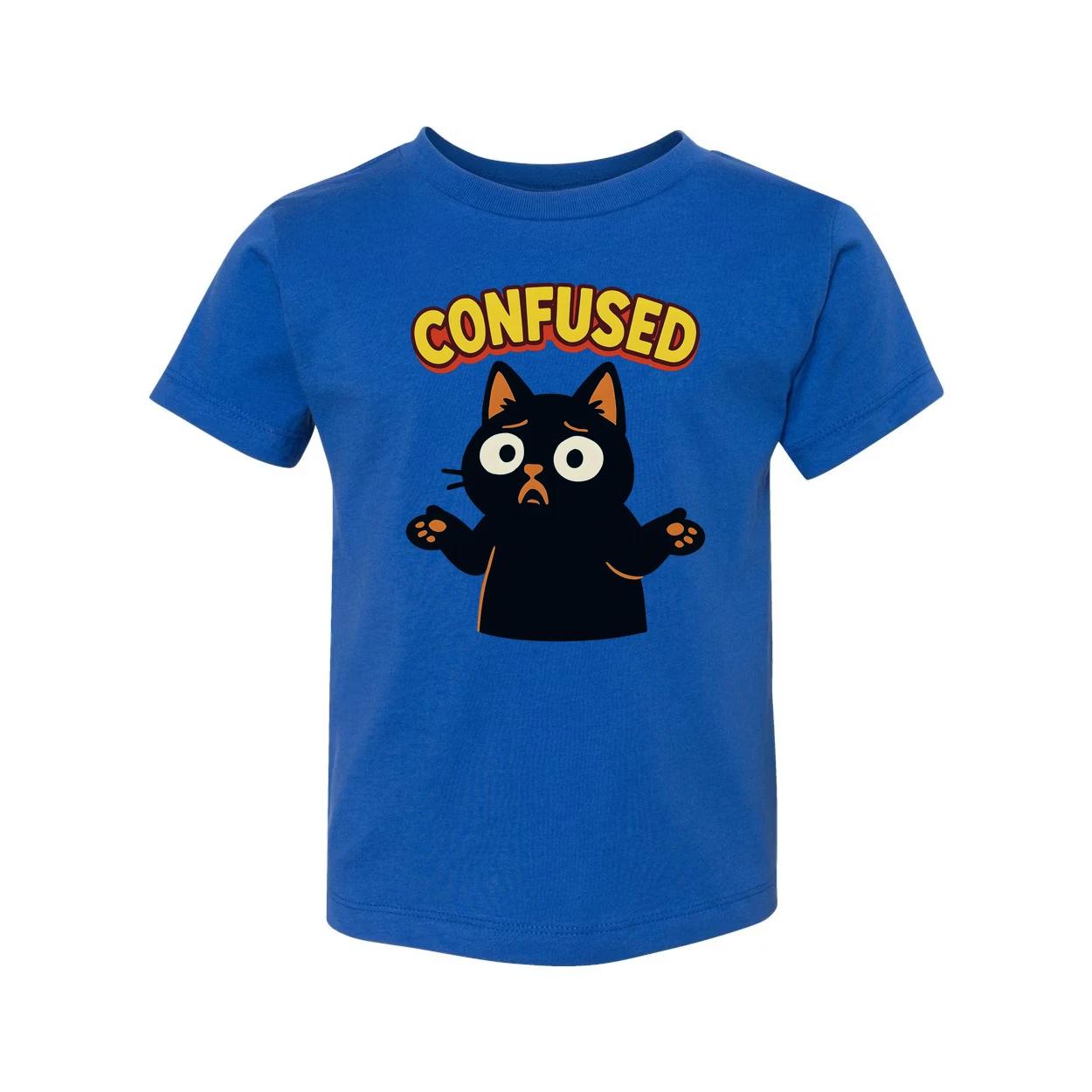 Confused Black Cat Unisex T Shirt Graphic Tee Gift Idea M