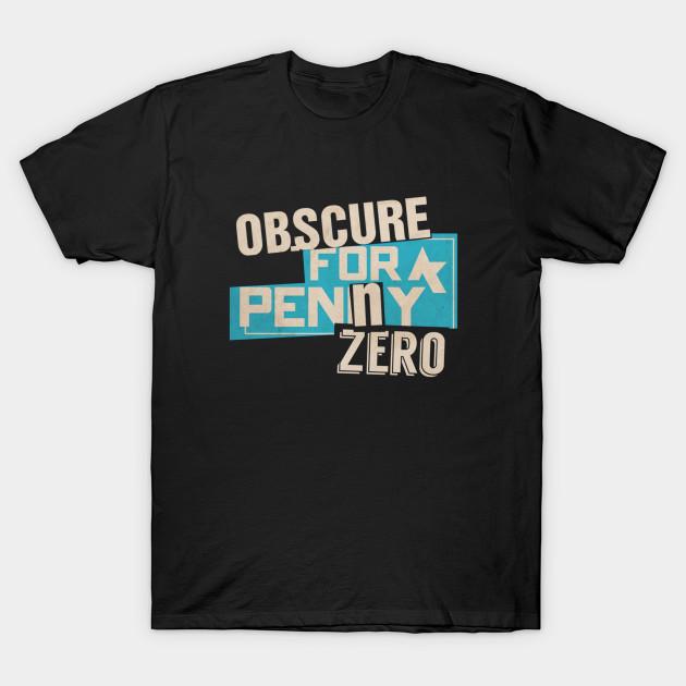 

Men Black Print T-shirt Obscure For A Penny Zero No-Cut Transfer Paper Print Cotton Tshirt 2XL чорний
