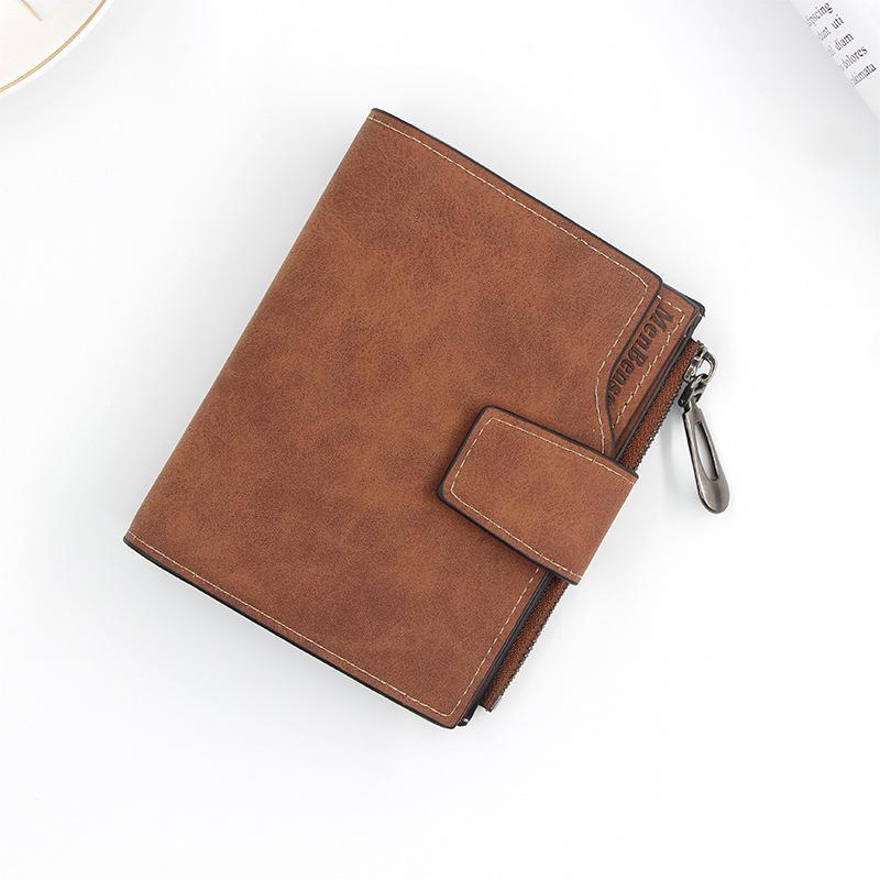 New Women's Large-Capacity Frosted Leather Wallet with Zipper, Buckle, and Multi-Card Slots