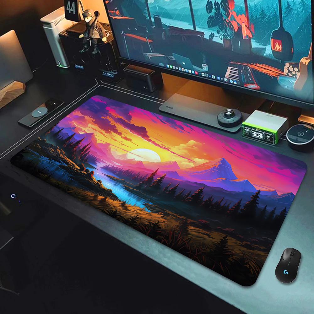 Fantasy Cherry Blossom Tree Mouse Pad Large Computer Keyboard Pads Anime Game Mousepad Game Mats Amazing Landscape XXL Desk Mat
