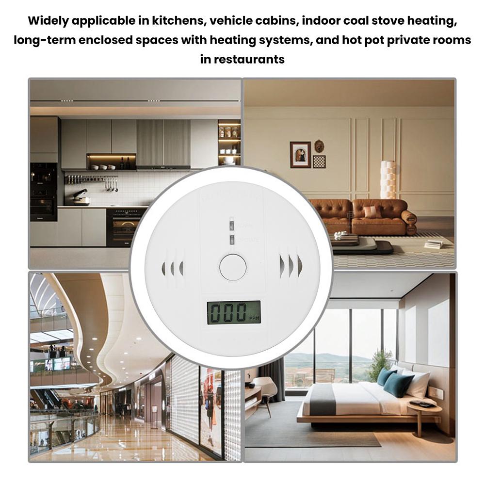 Carbon Monoxide Alarm Smoke Alarm Co Detector LCD Display Alarm Home Wireless Toxic Gas Leak Detector Fire Sound Alarm