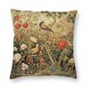 Chinese Floral Birds Carpet Pillowcase Polyester Linen Velvet Creative Zip Decorative Room Cushion Cover
