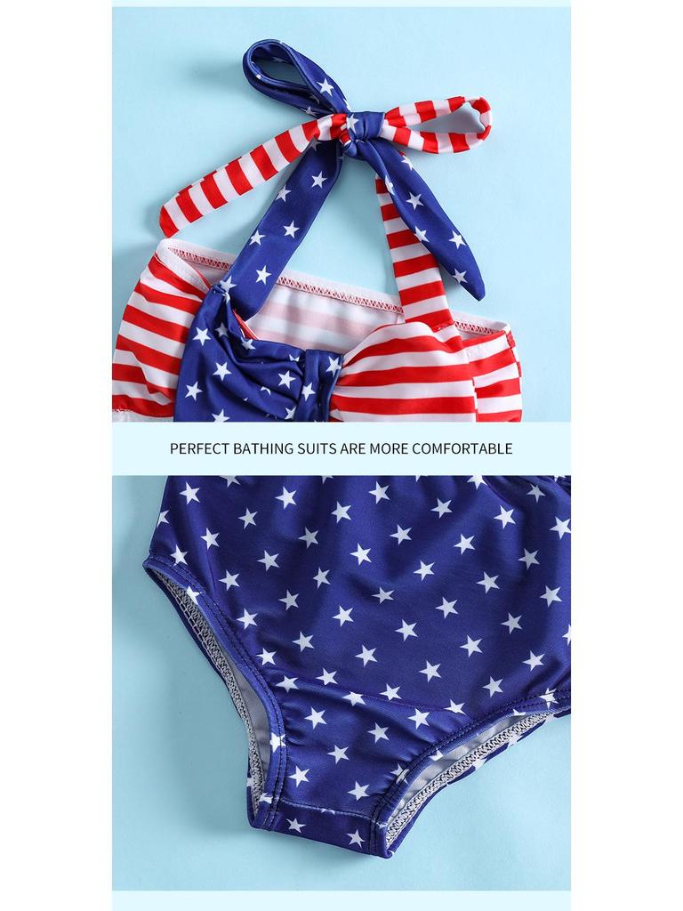 Girls' Summer Mermaid Bowknot Bikini Set - Cute Sling Two-Piece Swimwear