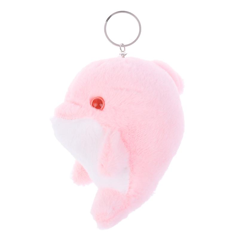 Kawaii Dolphin Plush Toy Cartoon Stuffed Animal Keychain Lovely Plush Doll Key Holder Backpack Pendant For Kid Gifts