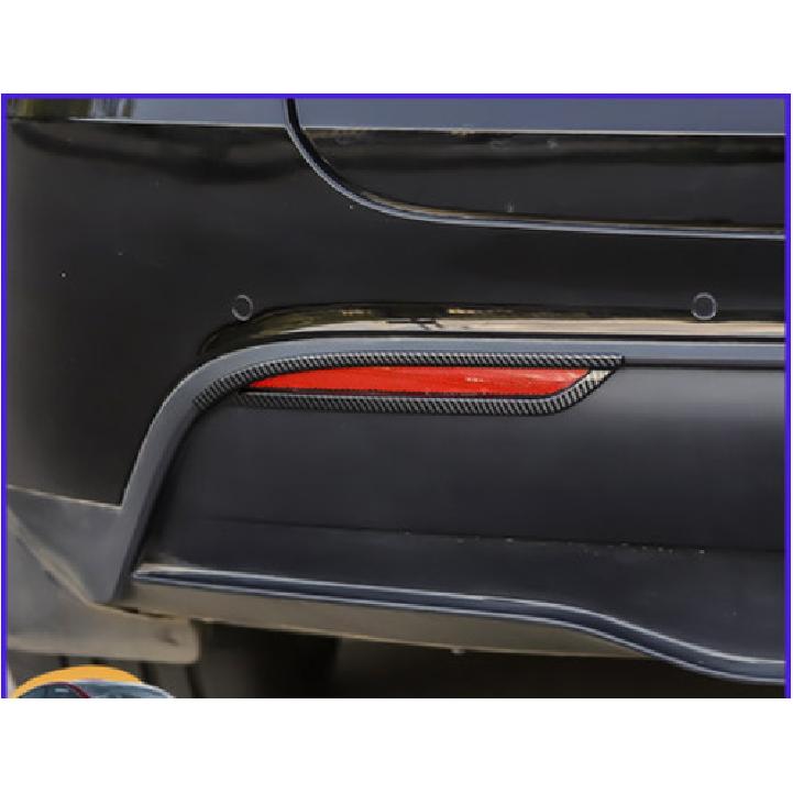 Carbon Fiber Style Rear Fog Light Lamp Cover Trim For Tesla Model Y - 2P