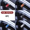 4Pcs Matt Car Wheel Tire Valve Caps for Toyota RAV4 Corolla Camry Frontier Supra C-HR Hilux Tacoma PradoCorolla CHR Accessories