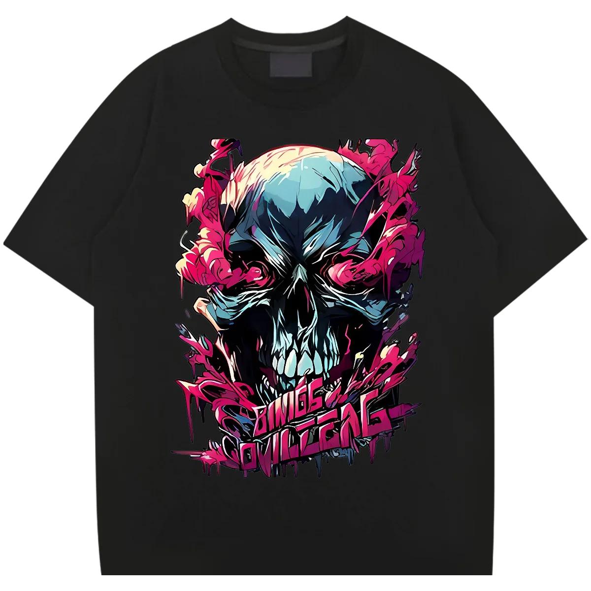 

2024 New Oversize Loose O-Neck American Retro Tees For Men‘s Causal Soft XXL Clothes Commemorative Hot Sale Quick-Drying T-shirt XXXXXL чорний