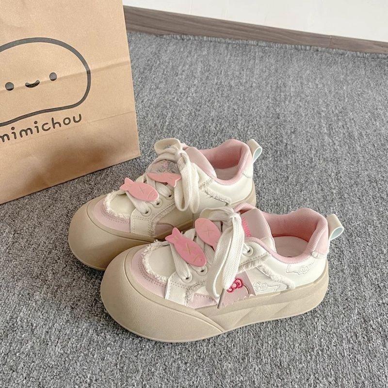 

Dopamine bread little white shoes women s 2025 spring new thick-soled casual niche non-collision versatile student board shoes 40