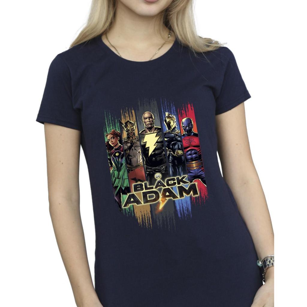DC Comics Womens/Ladies Black Adam JSA Complete Group Cotton T-Shirt