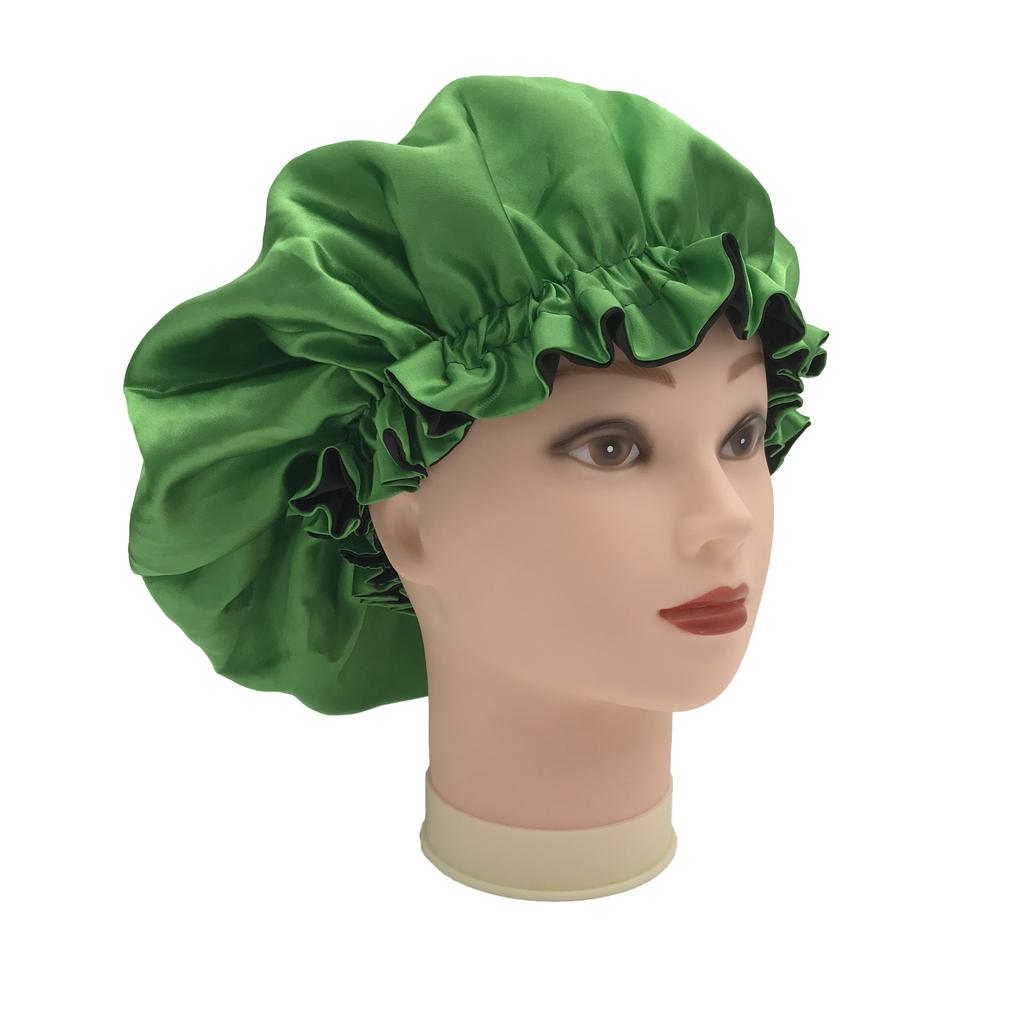 100% Silk Hair Weave Bonnet Satin Designer Bonnets Double Layer Hair Bonnets