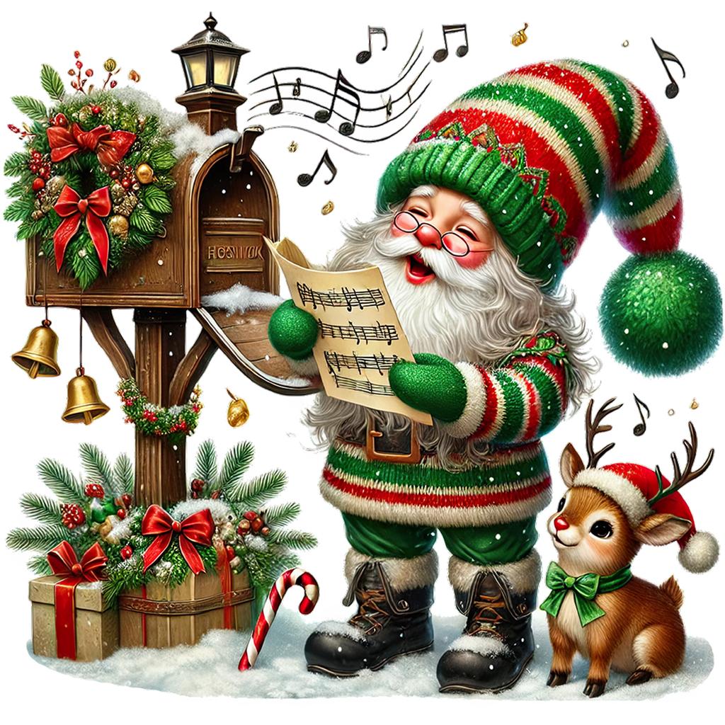 Christmas DIY 5D Round Drill Diamond Art Kits for Adults/Beginners Gift Idea Home Wall Decor Diamond Painting Gem Art 40*40cm