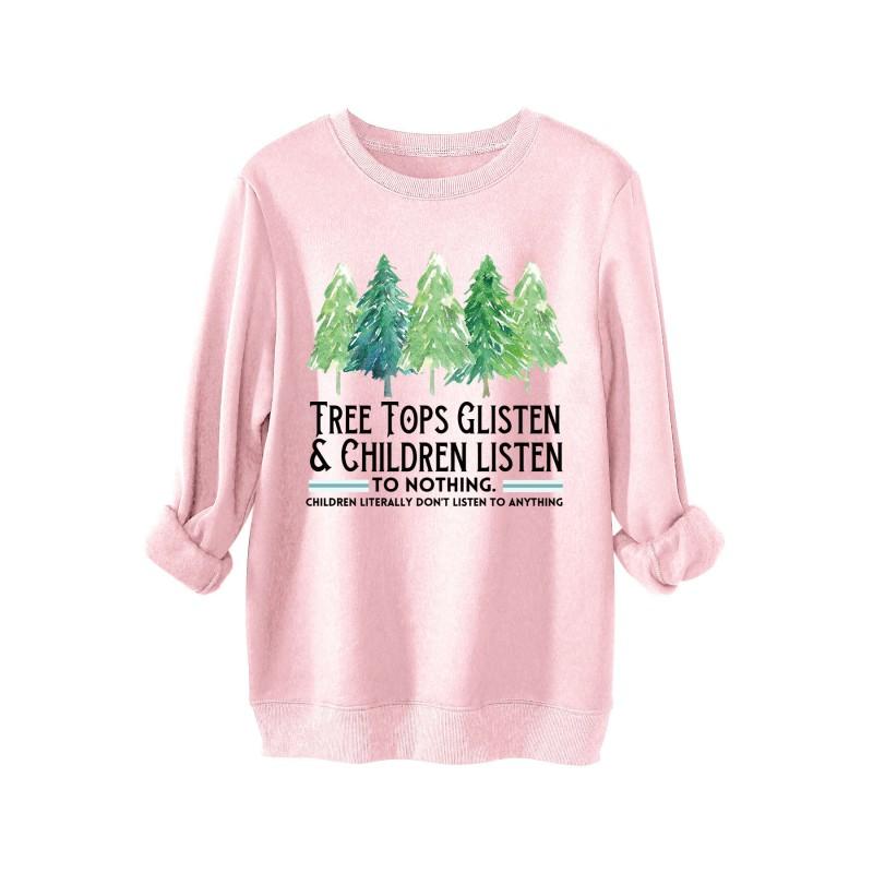 Tree Tops Glisten Kids Thick Sweatshirt Comfortable Fashion Printed Pullover