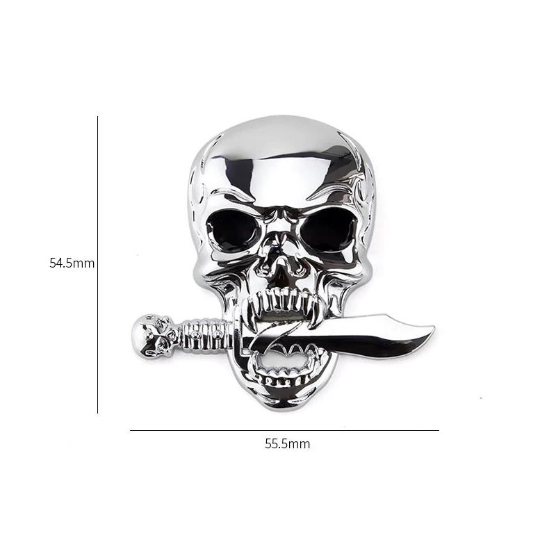 Car personality 3D creative three-dimensional skull car logo motorcycle skull metal car sticker body side sticker rear logo
