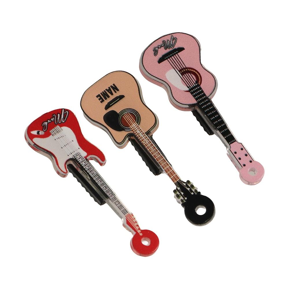 Korean Style Guitar Hair Clip Ins Duckbill Clip Kawali Musical Instrument Hair Clip Daily