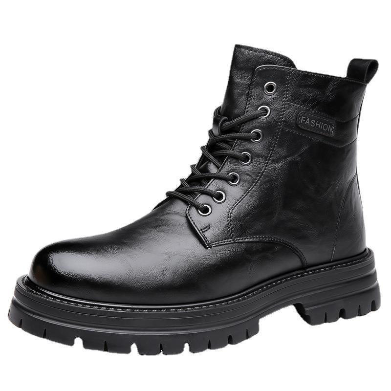 2023 Men's Retro Martin Boots: High-Top, Warm, Velvet-Lined Workwear with Thick Soles.