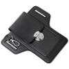 Double-layer Leather Mobile Phone Waist Bag - Black Cardholder