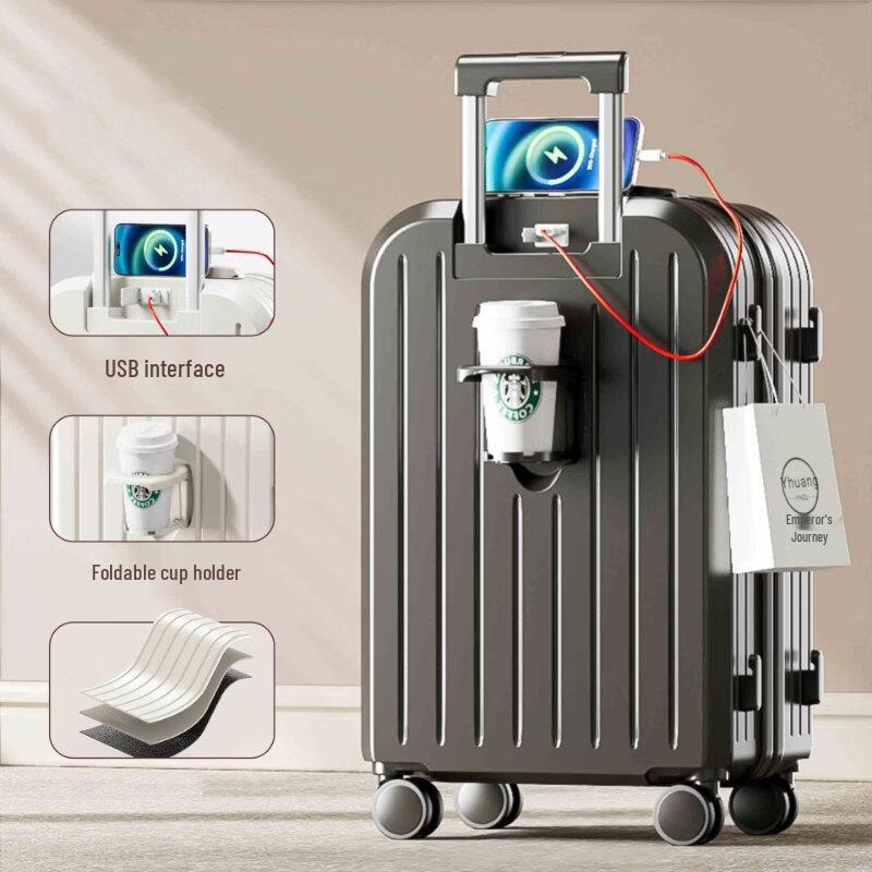 Lishen ABS&PC Spinner Luggage with USB and Cup Holder