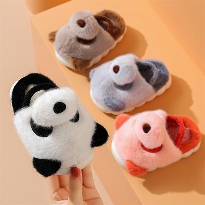 Nette Panda Cartoon Kinder Winter Schuhe Plüsch Warme Hausschuhe Für Baby Mädchen Jungen Weiche Schlafzimmer Kleinkind Kinder Hausschuhe