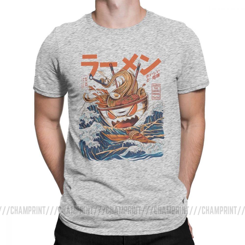 The Great Ramen Off Kanagawa Noodle Ship T Shirts Men Japanese Harajuku Clothing Hip Hop
