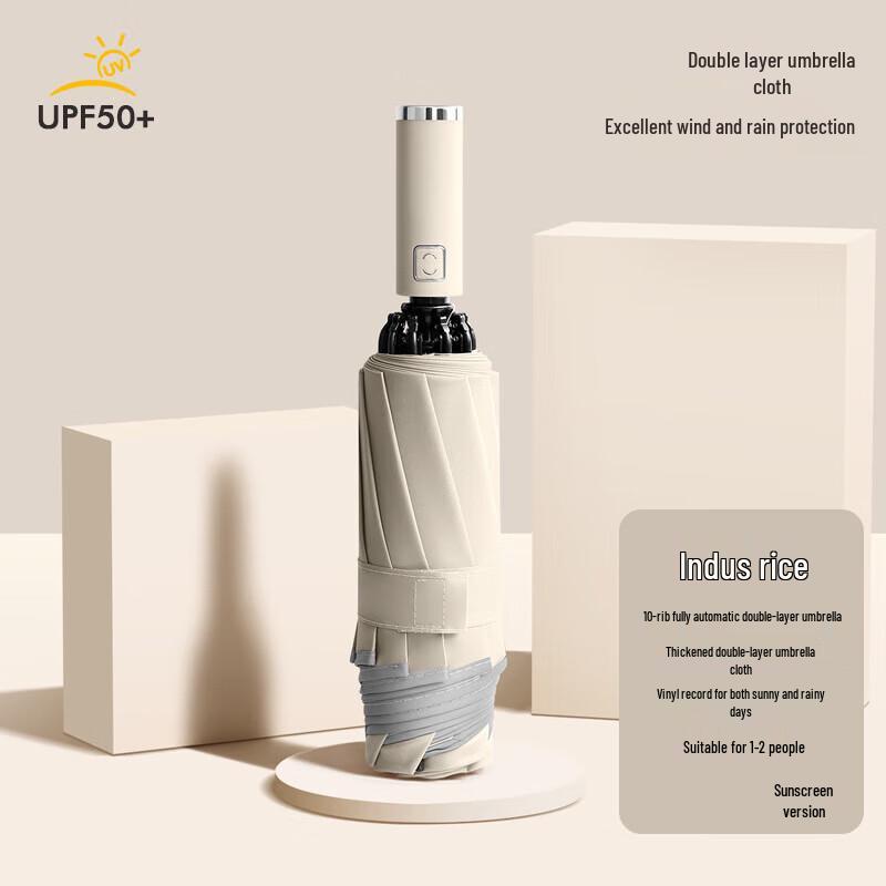 XuQing Automatic Double-Layer Reverse Umbrella with Reflective Strip